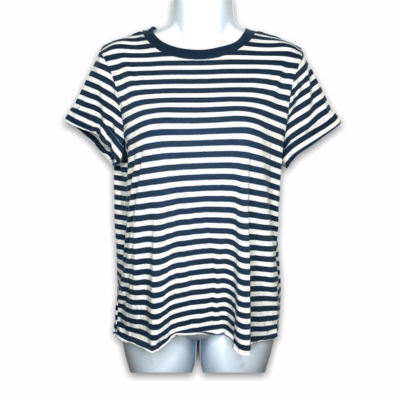 wild fable Tops - Wild Fable striped tee cuffed short sleeve NWT